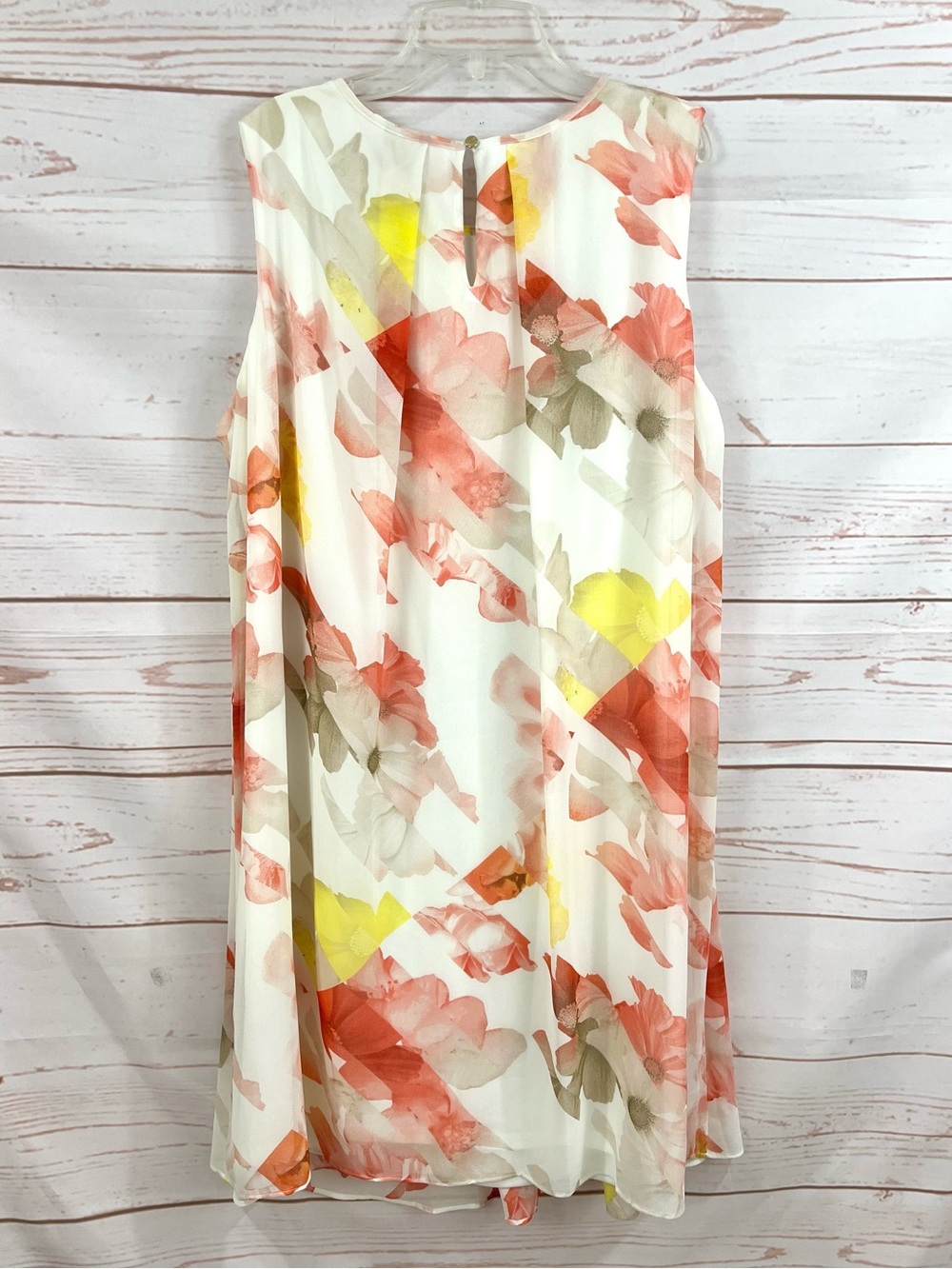 NWT Calvin Klein Floral Chiffon Trapeze Swing Mini Dress - Picture 6 of 11